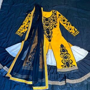 Gorgeous mustard colored gharara dress